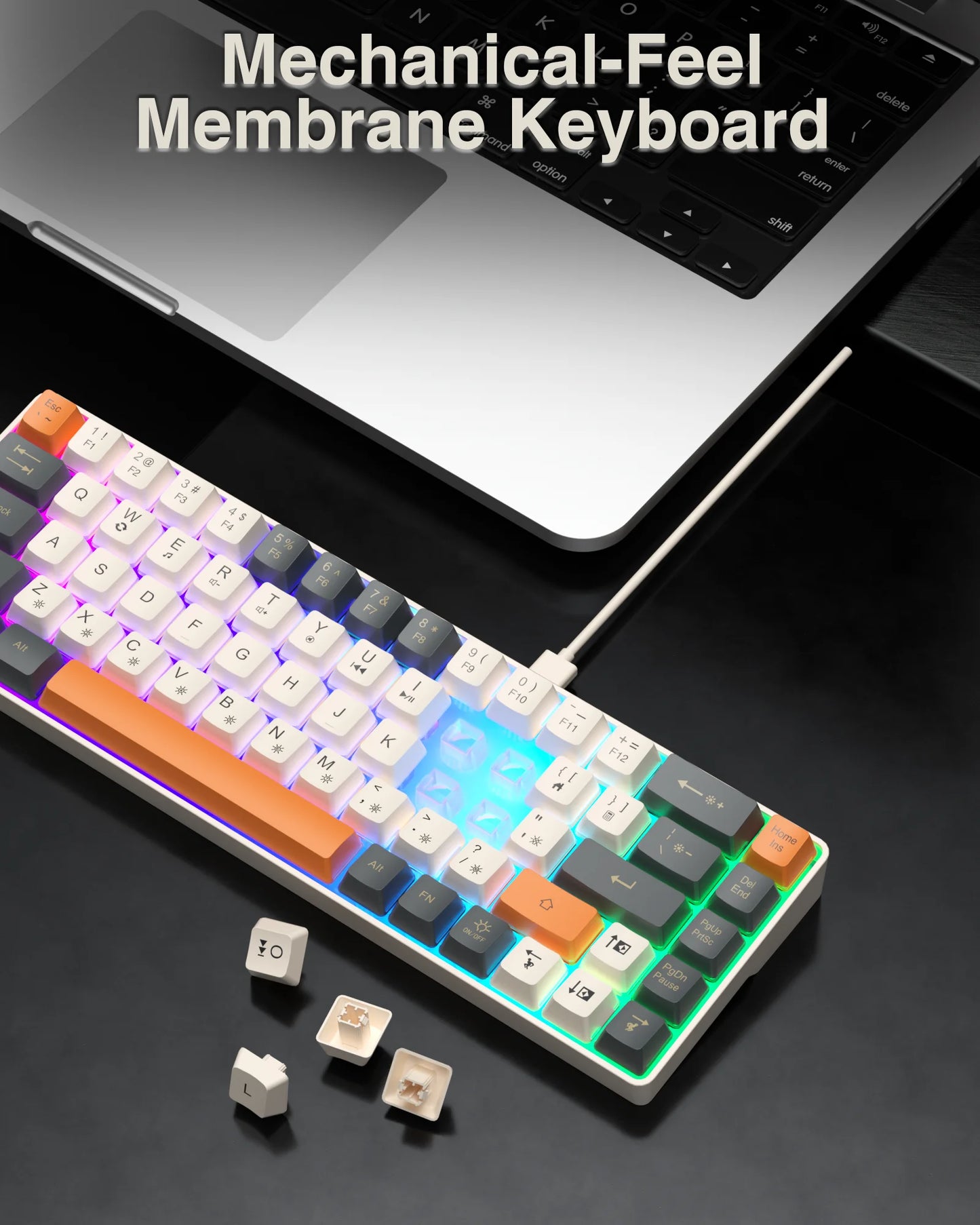 SOLAKAKA Sk968 Gaming Keyboard 68 keys N- Key Rollover RGB Backlight