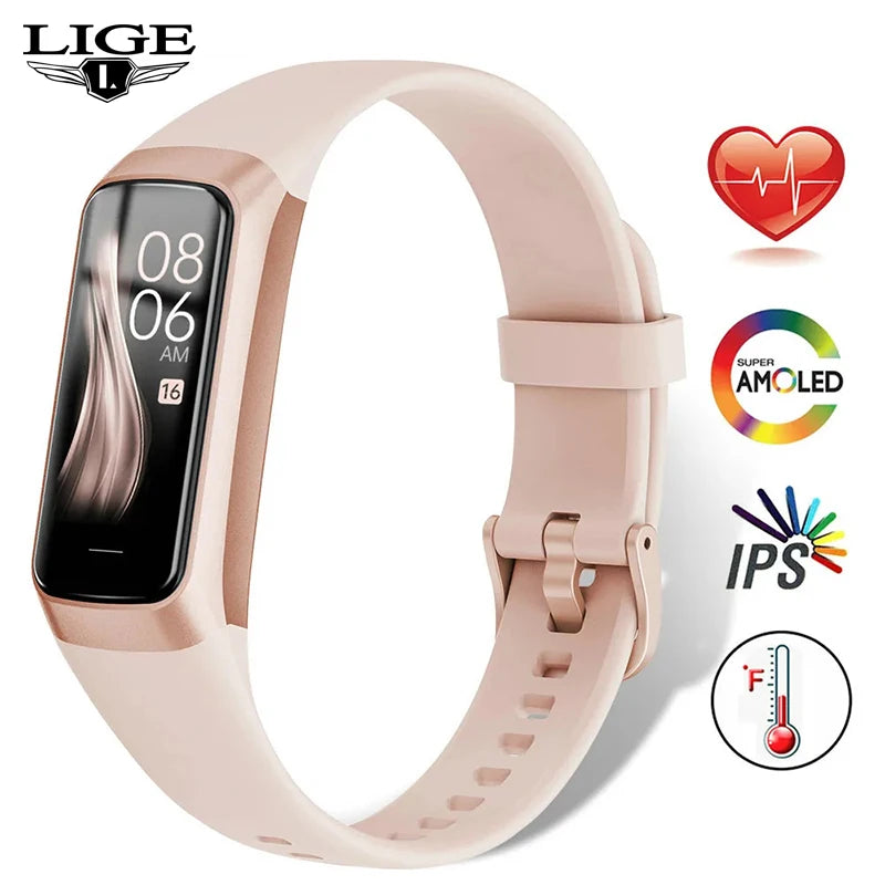 LIGE 1.1 inch Smart Watch Smartwatch Band Women Heart Rate Monitoring Waterproof men Smart Bracelet Sport Fitness Tracker