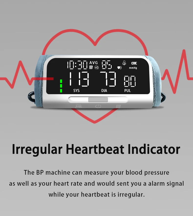 Intelligent Voice Function Blood Pressure Monitor Full Arm Rechargeable Lithium Ion Battery Digital LCD Large Screen Sphygmomano