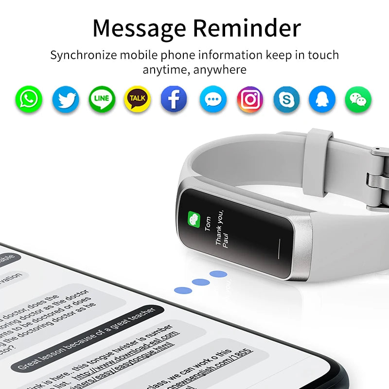 LIGE 1.1 inch Smart Watch Smartwatch Band Women Heart Rate Monitoring Waterproof men Smart Bracelet Sport Fitness Tracker