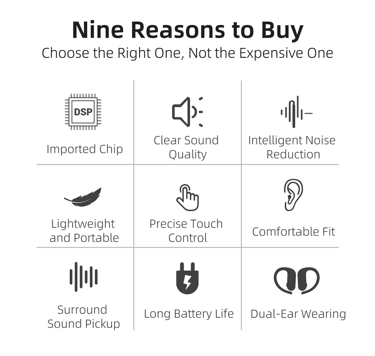 BTE Wireless hearing aids headphones rechargeable for the deaf severe hearing loss sound amplifier