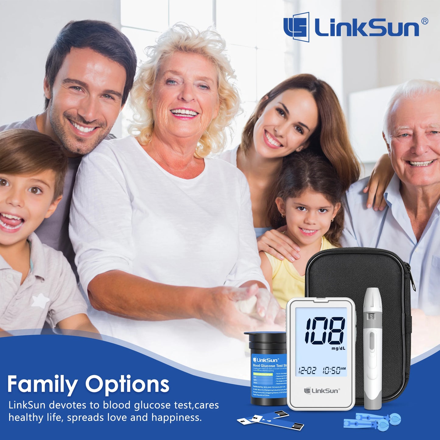 Blood Glucose Meter Glucometer Kit Medical Diabetes Testing Blood Sugar Tester Digital Glucosemeter Complete Kit