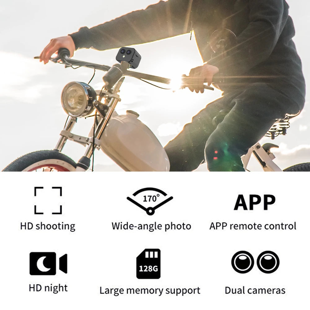 Wireless Camera Night Vision Voice Video Recorder USB Rechargeable Security Monitoring Camera Remote Viewing for Indoor Outdoor