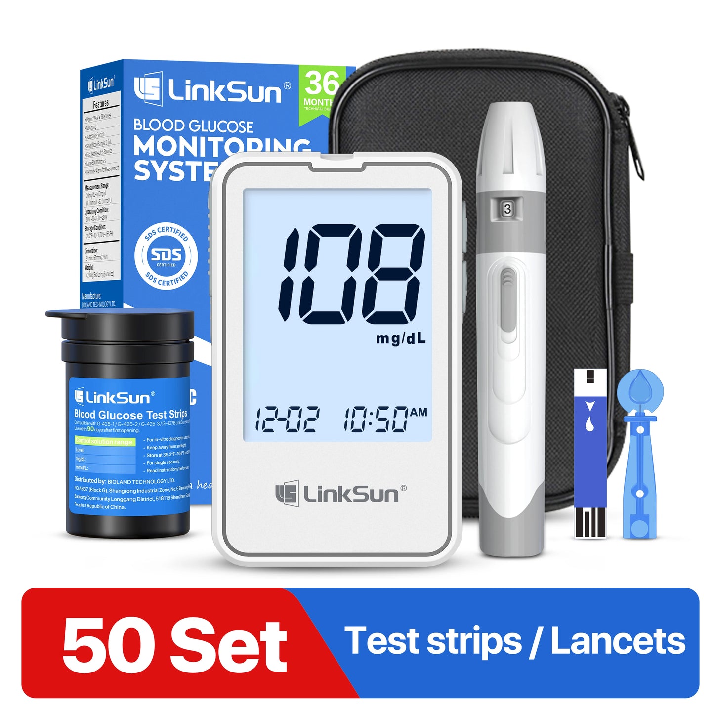 Blood Glucose Meter Glucometer Kit Medical Diabetes Testing Blood Sugar Tester Digital Glucosemeter Complete Kit